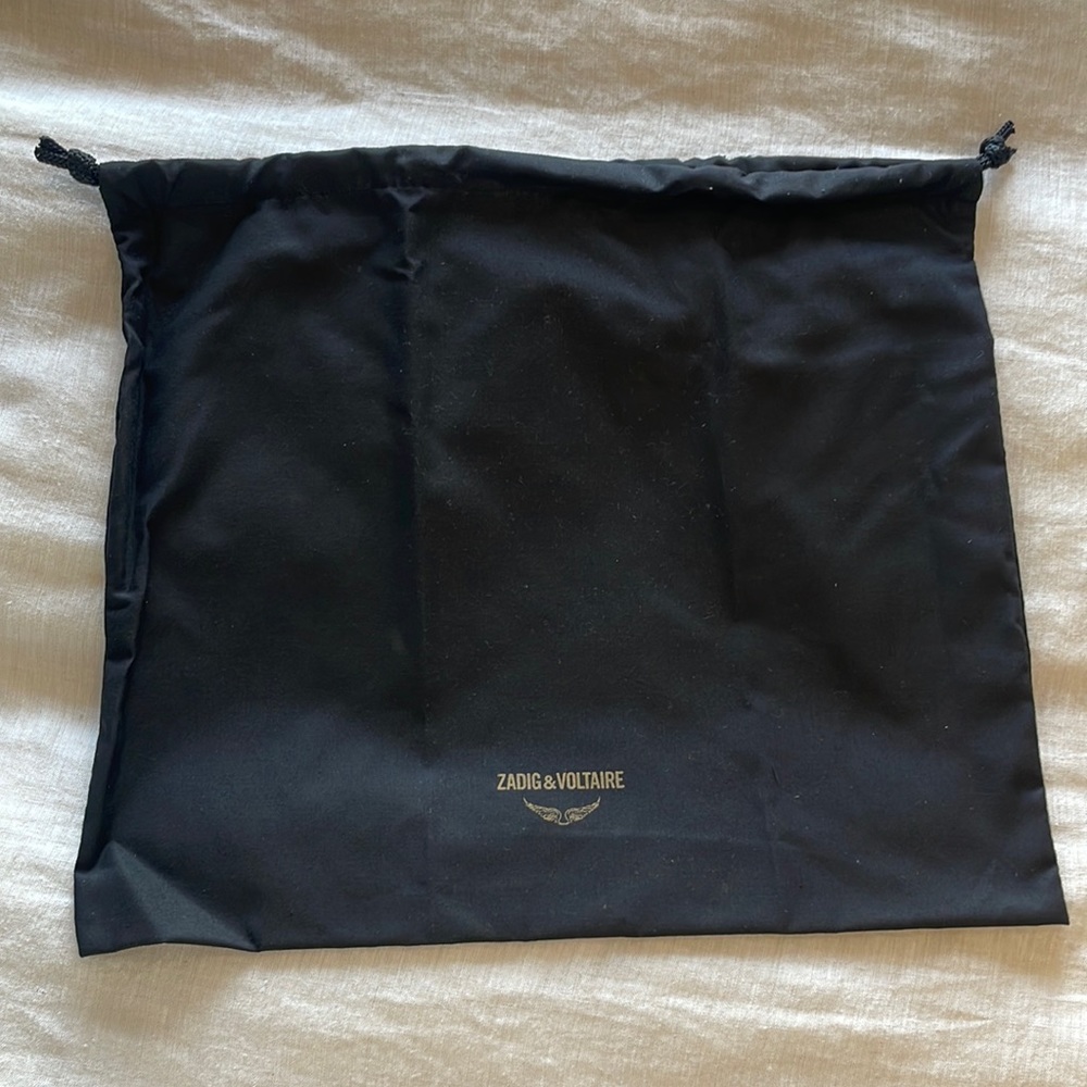 Zadig & Voltaire Designer Dust Bag | Black Travel Storage | Small Size |